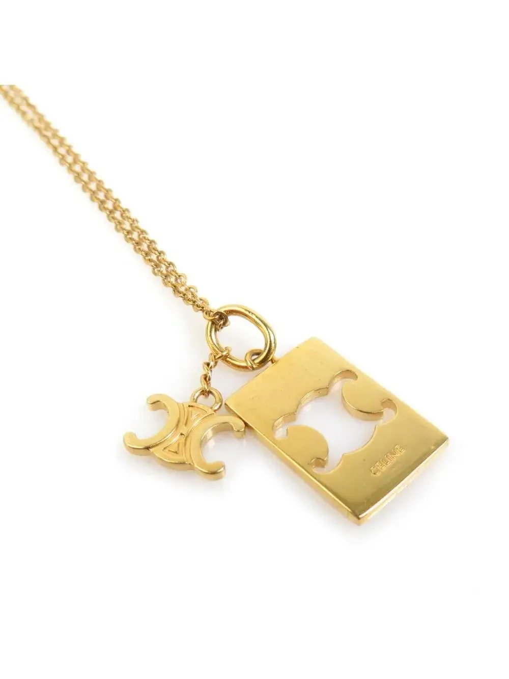 Auth Celine Triomphe Necklace Gold #303001C32B
